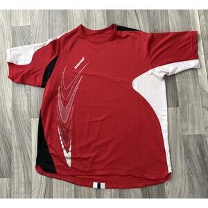 Babolat Tennis Shirt Mens XL Red Athletic Poly Spandex Short Sleeve Tee Sports